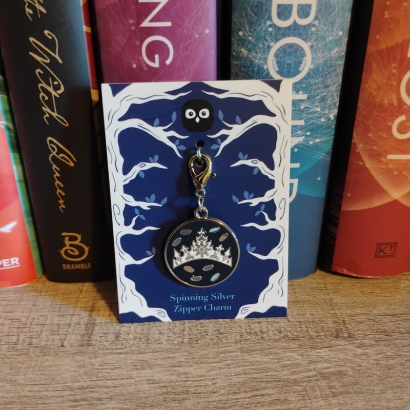 Spinning Silver zipper charm