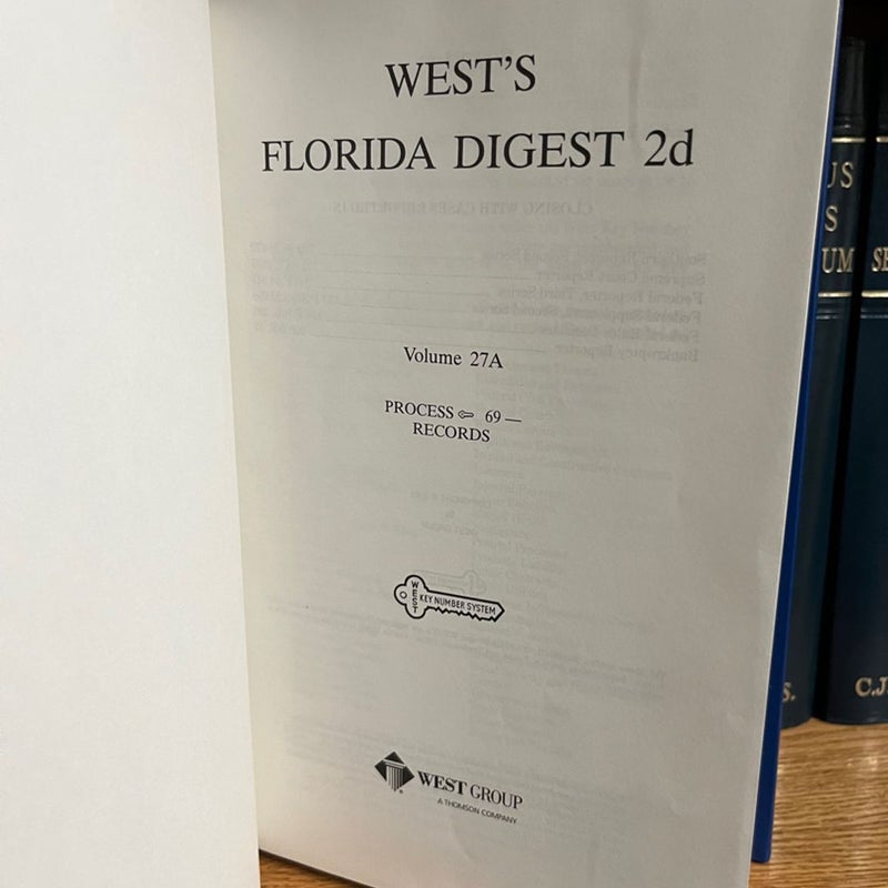 West's Florida Digest 2d ~ West Group 47 Volume Books
