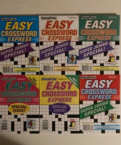 Lot of  6 Penny Press ALL EASY Crossword Puzzle Books