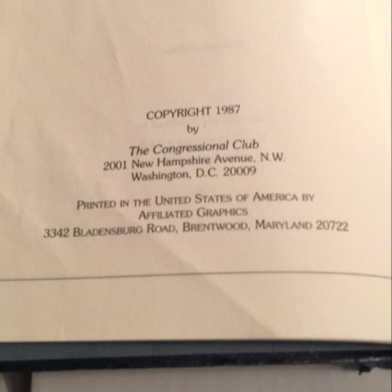 The Congressional Club Cook Book