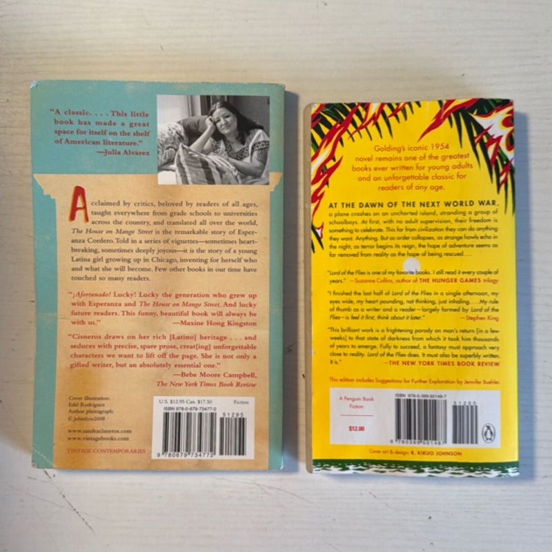 The House on Mango Street & Lord of the Flies (banned books)