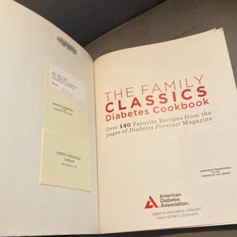 The Family Classics Diabetes Cookbook