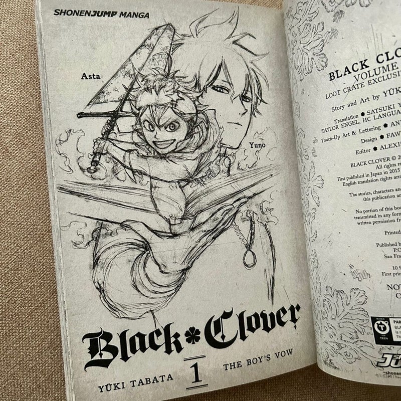 Black Clover, Vol. 1 (LootCrate/Shonen Jump Manga Exclusive) [1st Print Edition]