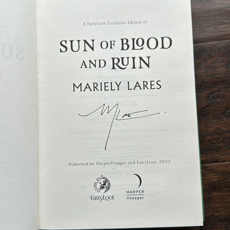 Sun of Blood and Ruin Fairyloot signed exclusive edition