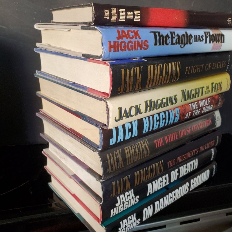 Lot of 19 Jack Higgins Hardback Thrillers: SOLO Catch a King EXOCET Judas Gate