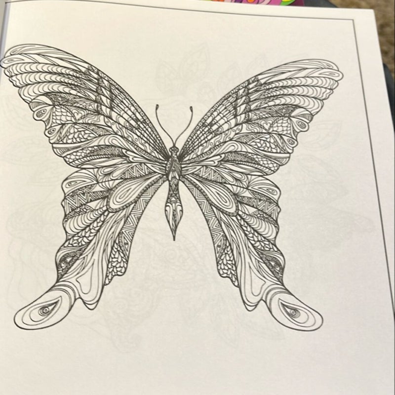 Adult Coloring Book: Butterflies