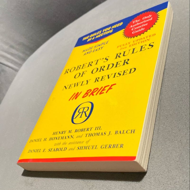 Robert's Rules of Order Newly Revised in Brief, 2nd Edition