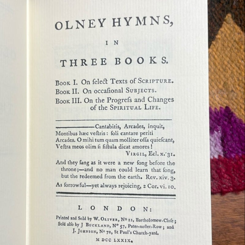 Olney Hymns: In Three Books (1997 facsimile of first edition)