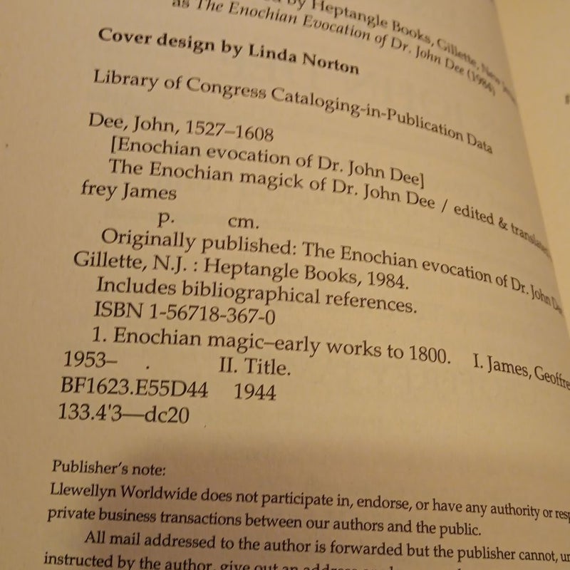 The Enochian Magick of Dr. John Dee