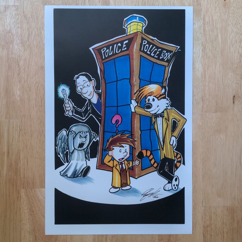 Calvin and Hobbes / Doctor Who Mashup Art Print