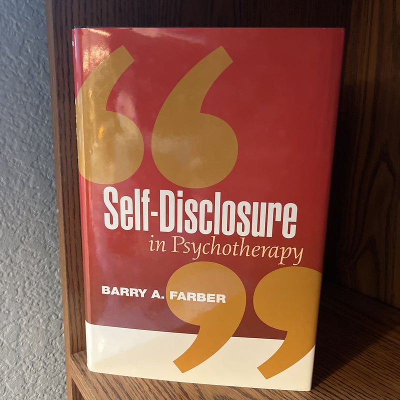 Self-Disclosure in Psychotherapy