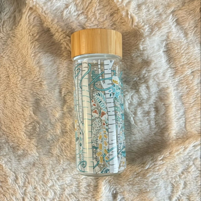 Robert Frost glass water bottle (Illumicrate exclusive)