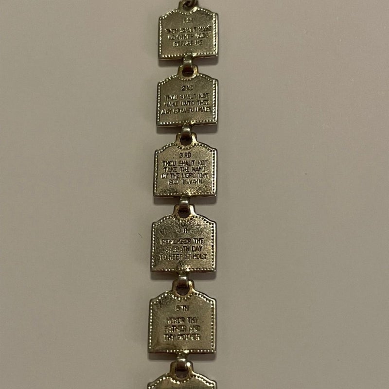 Vintage Metal Biblical Bookmark, The 10 Commandments 