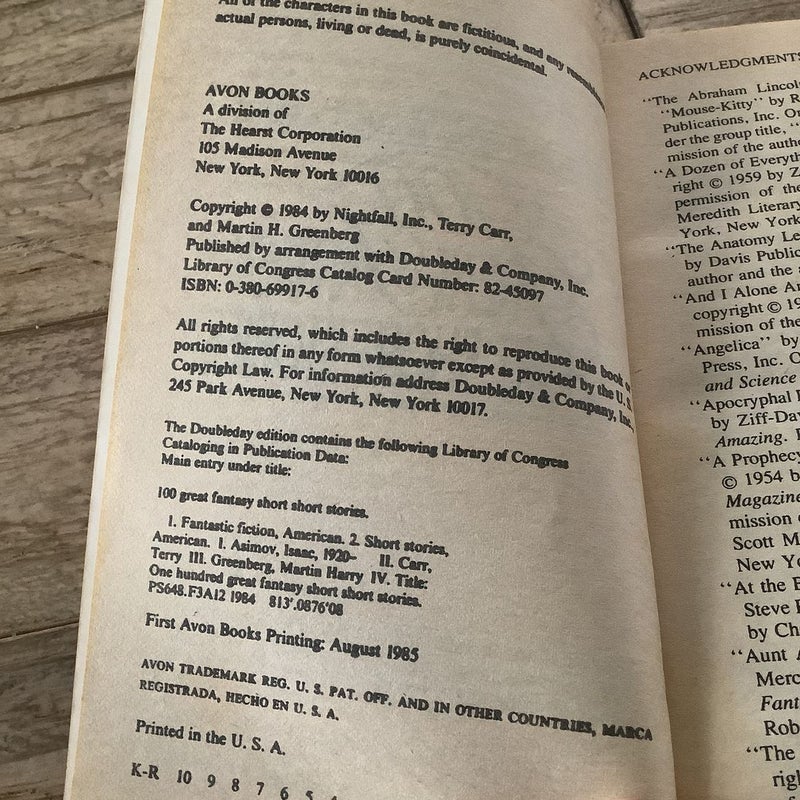 100 Great Fantasy Short Short Stories