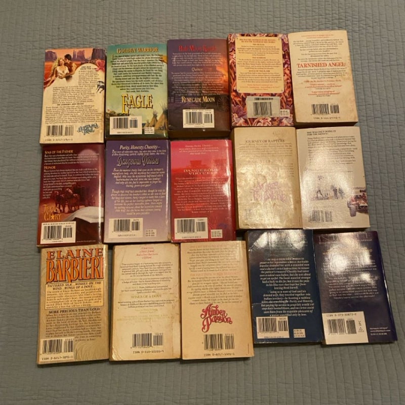 Lot of 15 Elaine Barbieri Romance Paperback Books