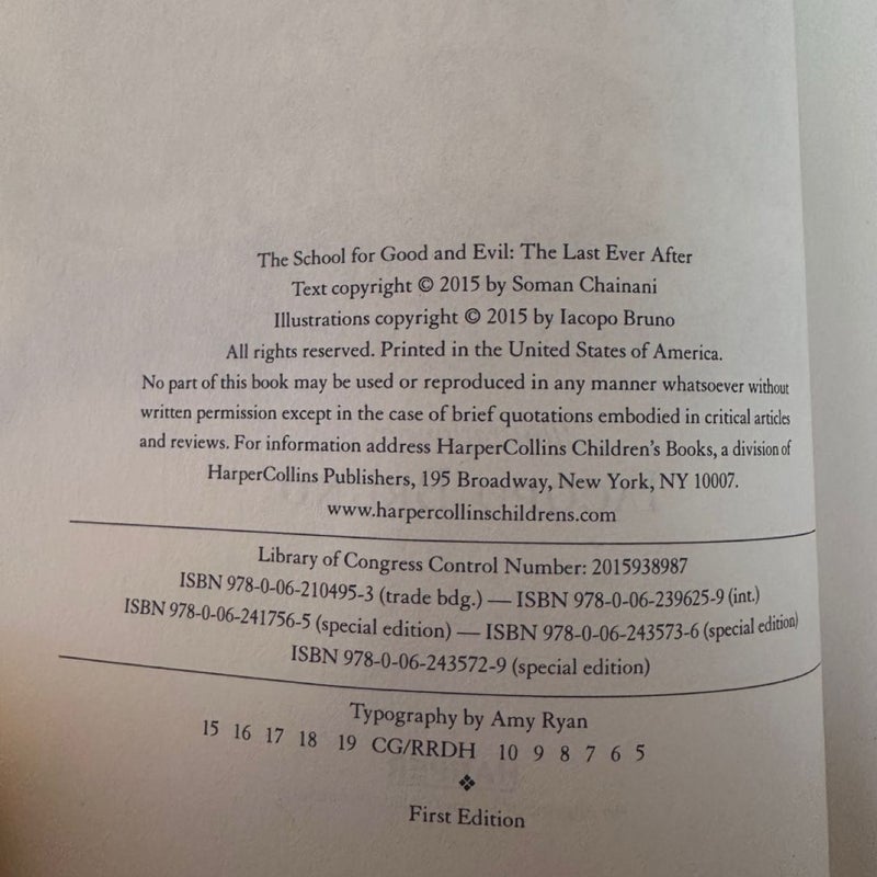 The School for Good and Evil The Last Ever After 2015 HC Hard Cover Book