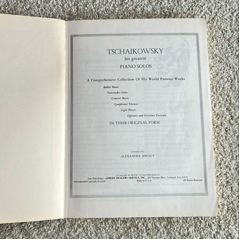 Tschaikowsky his Greatest Piano Solos