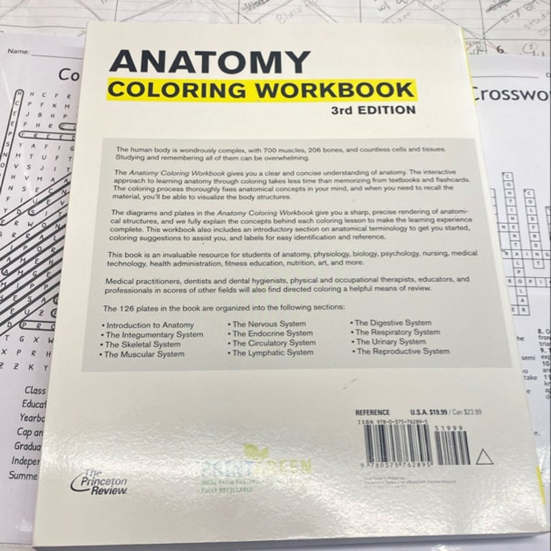 Anatomy Coloring Workbook