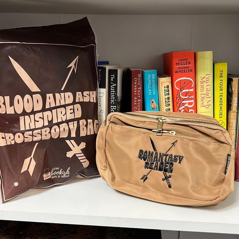 Bookish Box Romantasy Reader Crossbody  Bag (Blood and Ash Inspired)