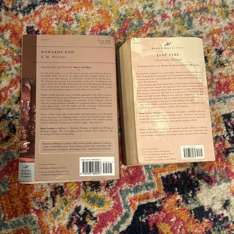 Howards End (Barnes & Noble Classics) Jane Eyre By Charlotte Brontë  PBs