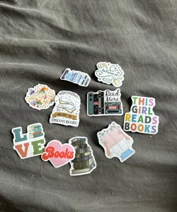 10 piece bookish stickers 
