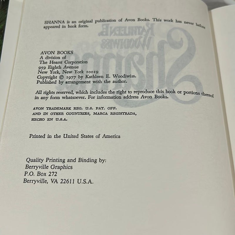 Shanna (Avon First Edition 1977) HC