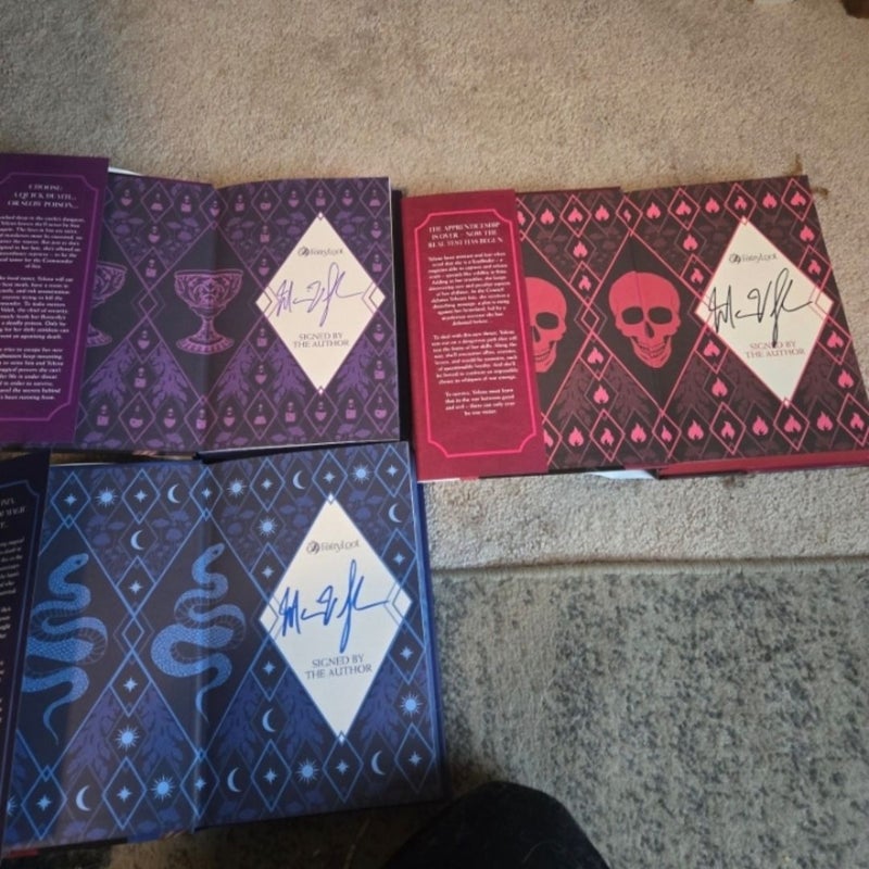 Signed Fairyloot young adult fantasy sprayed edges exclusive magic study poison study fire study