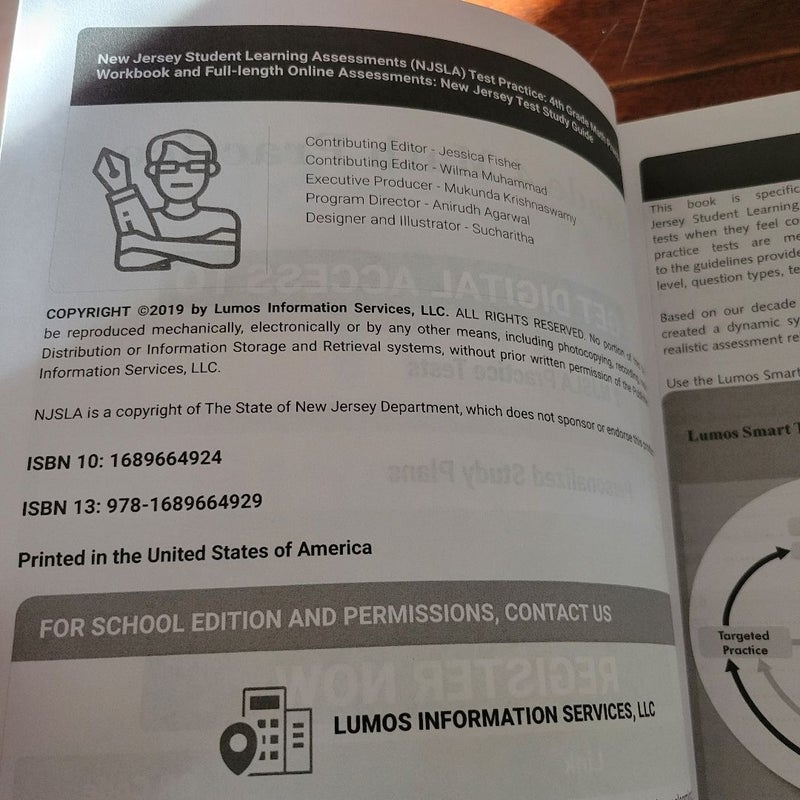 New Jersey Student Learning Assessments (NJSLA) Test Practice: 4th Grade Math Practice Workbook and Full-Length Online Assessments