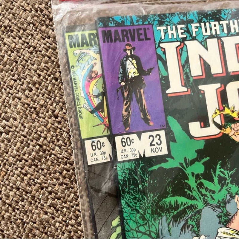 Vintage 1984 Marvel Comic Books Sealed Pkg Set of 3 ~ Indiana Jones, Micronauts, Unknown 