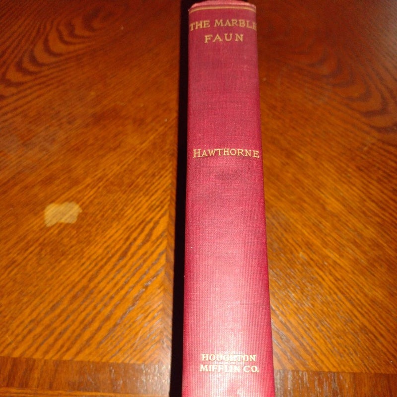 1883 BOOK THE MARBLE FAUN OR THE ROMANCE OF MONTE BENI