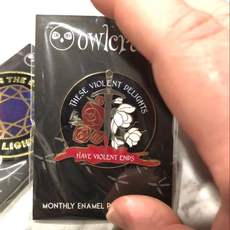 Owlcrate 3 piece pin set