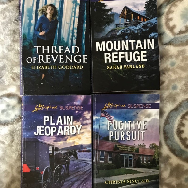 Thread Of Revenge, Mountain  Refuge, Plain Jeopardy , Fugitive Pursuit 