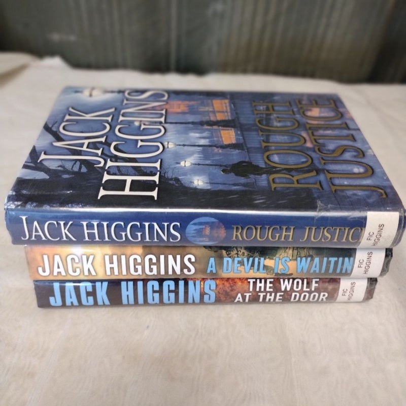 Jack Higgins Collection Rough Justice, A Devil is Waiting, and The Wolf At The Door First Edition 