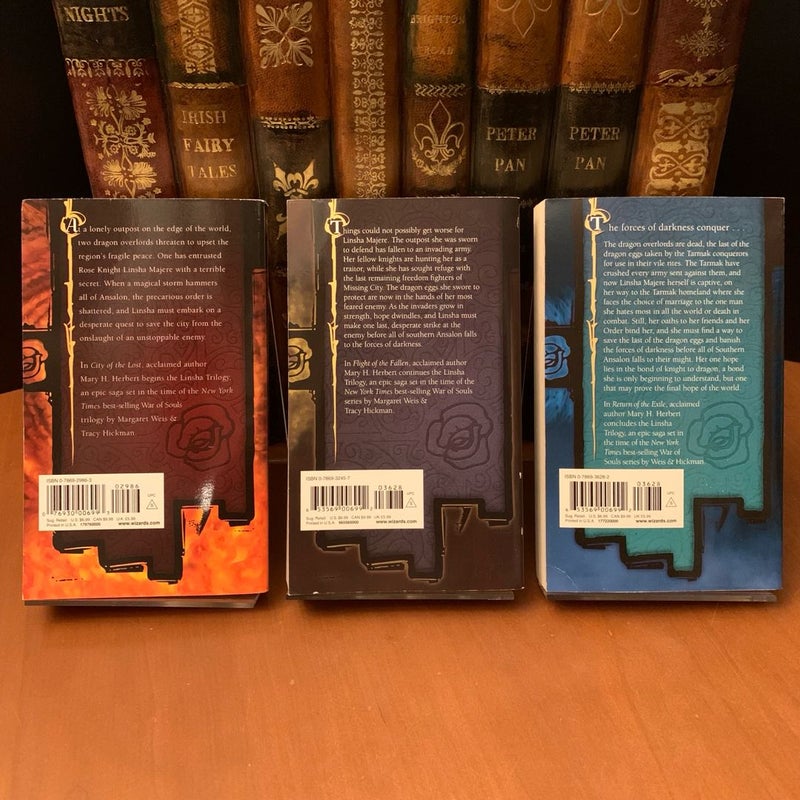 DragonLance: Complete Linsha Trilogy 1-3: City of the Lost, Flight of the Fallen, Return of the Exile, All First Edition First Printing