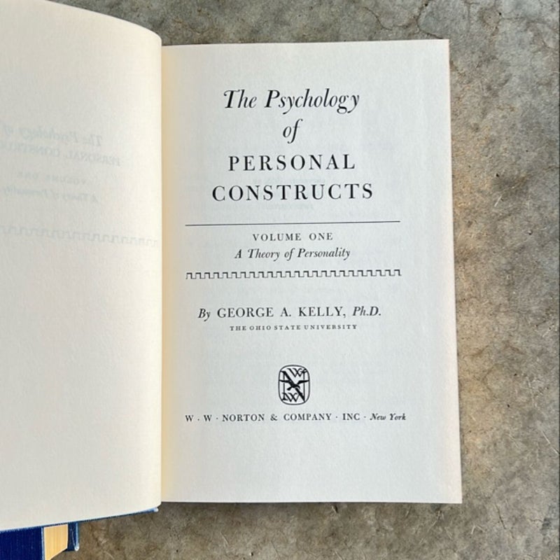 The Psycholgy of Personal Constructs (1955- Volumes 1 and 2)