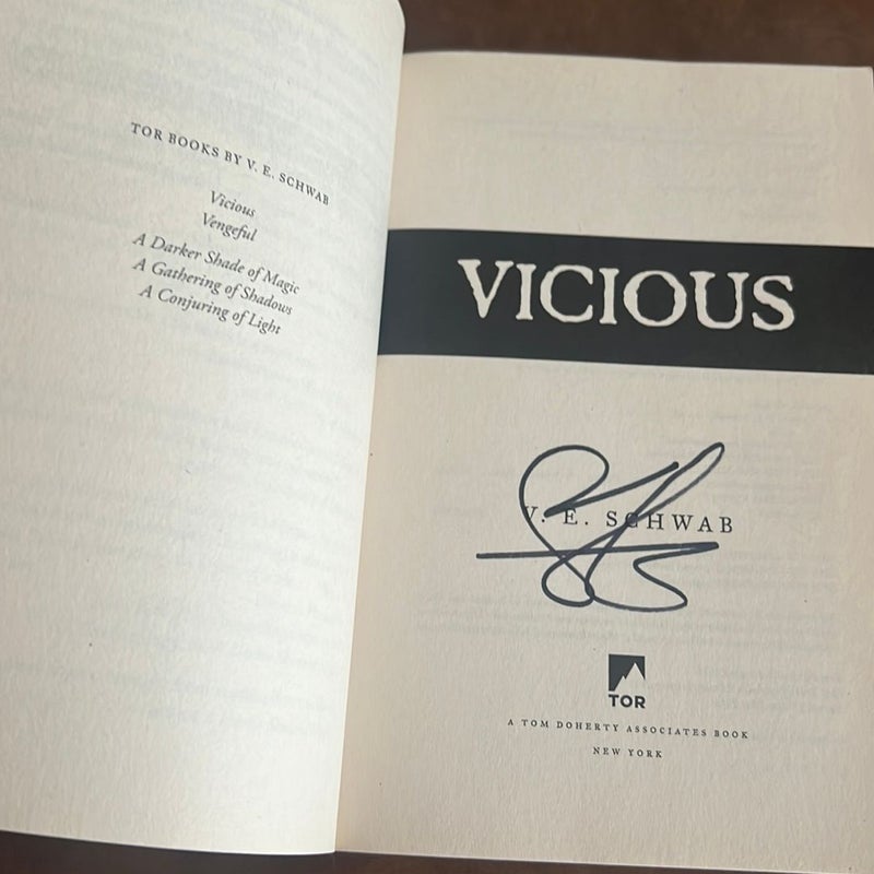 Vicious hand signed by V.E. Schwab 