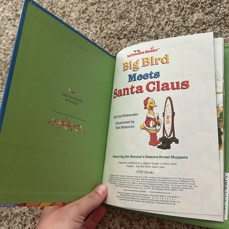 Sesame Street Big Bird Meets Santa Claus Book