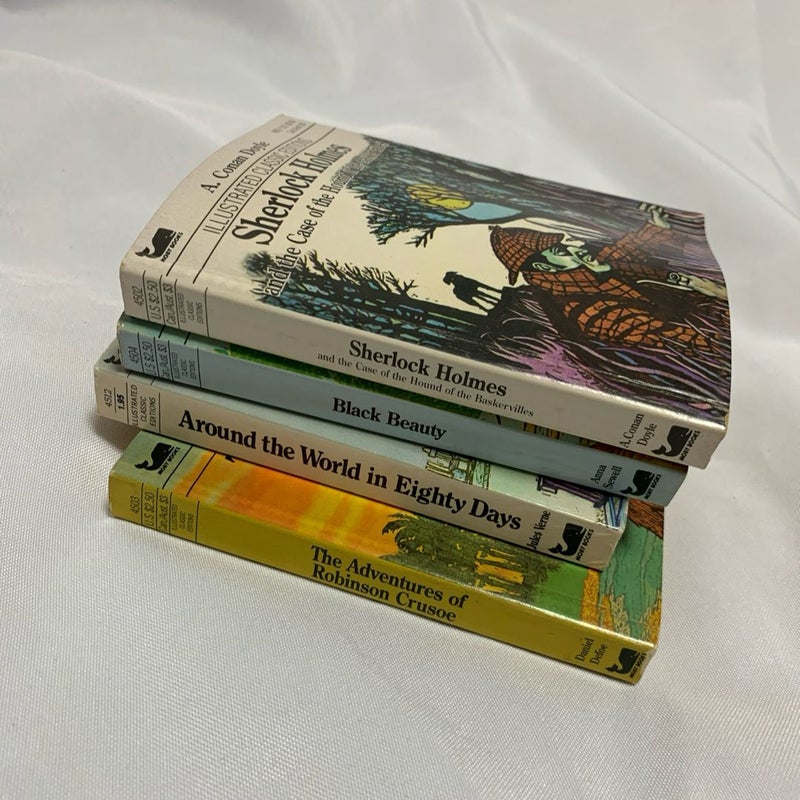 Lot 4 Vintage Moby Books Mini Illustrated Classic Editions Pocket Children Read