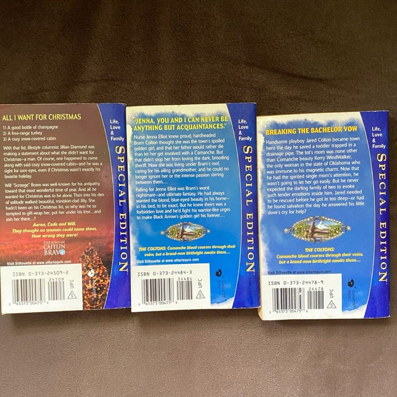 3 Silhouette Special Edition Romance Novels Paperback Books