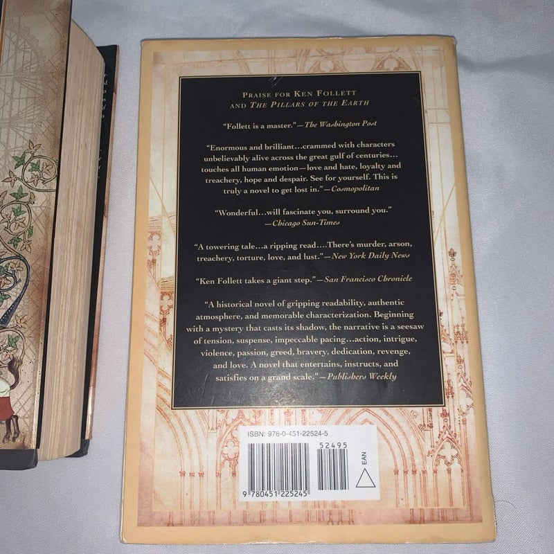 2 Books World Without End, The Pillars Of The  By Ken Follett 2007  1st Edition