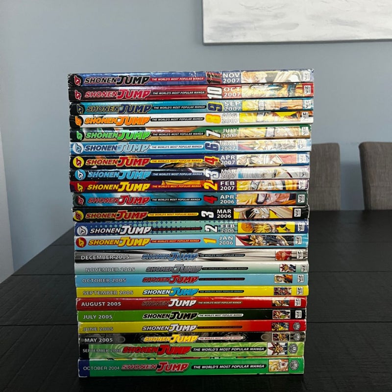 Shonen Jump, magazine lot of 23 magazines, year 2003, 2004, 2005, 2006, 2007