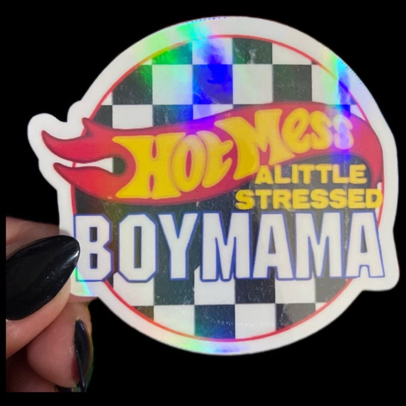 Hot Mess A Little Stressed Boy Mama Sticker