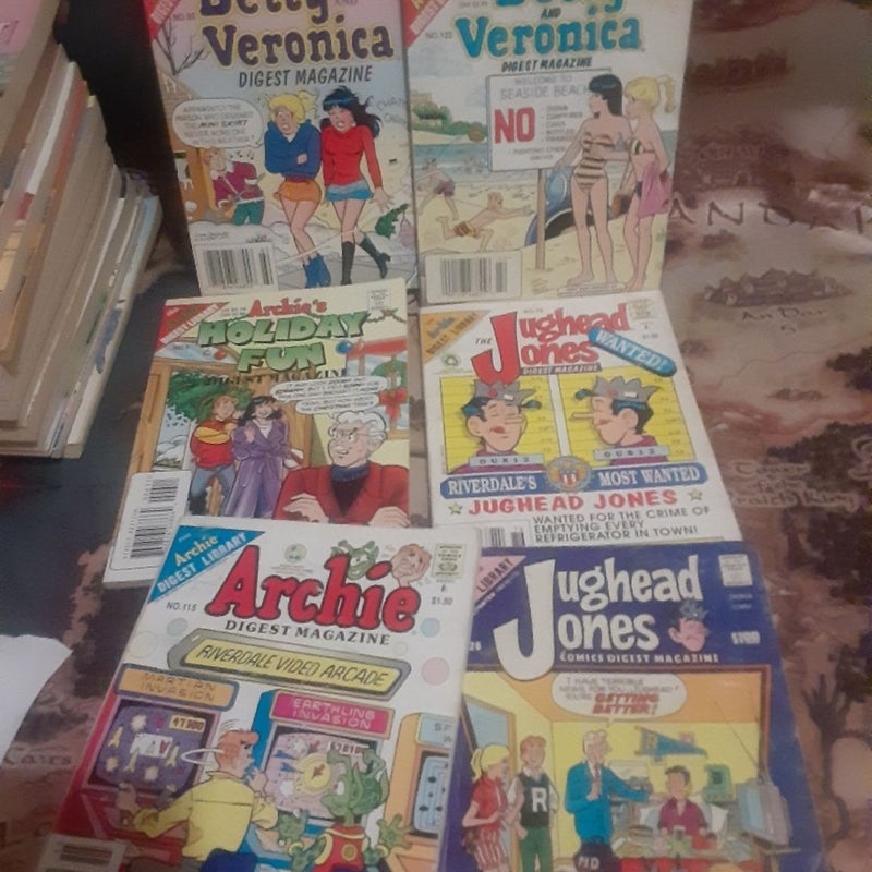 27 poor condition ARCHIE digest comic book lot , Betty and Veronica,  Jughead 