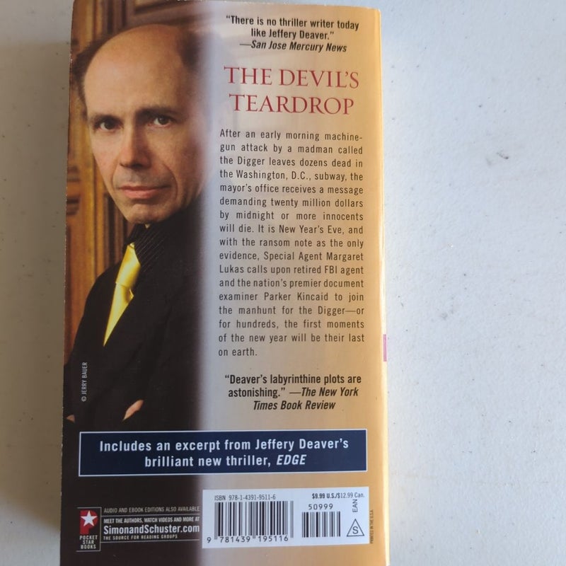Jeffrey Deaver paperbacks X 3: Sleeping Doll, Empty Chair, Devil's Teardrop