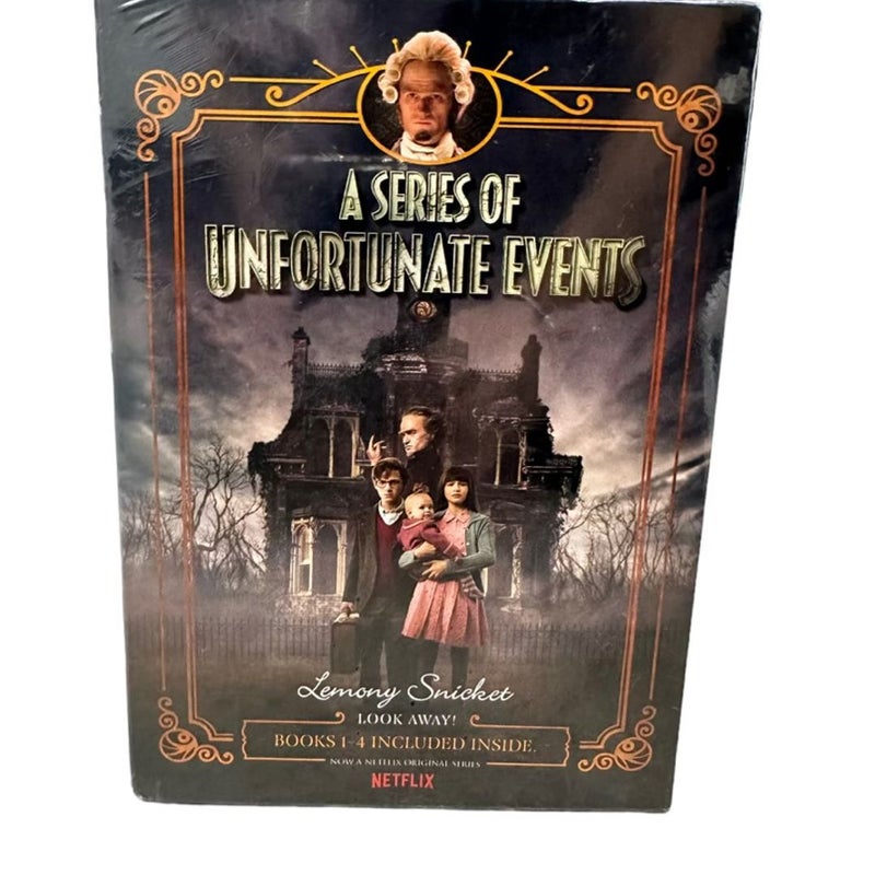 A Series of Unfortunate Events #1-4 Netflix Box Set New Sealed Lemony Snicket  