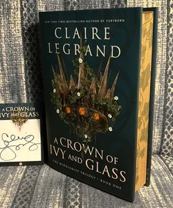 A Crown of Ivy and Glass - custom stenciled edges + signed bookplate