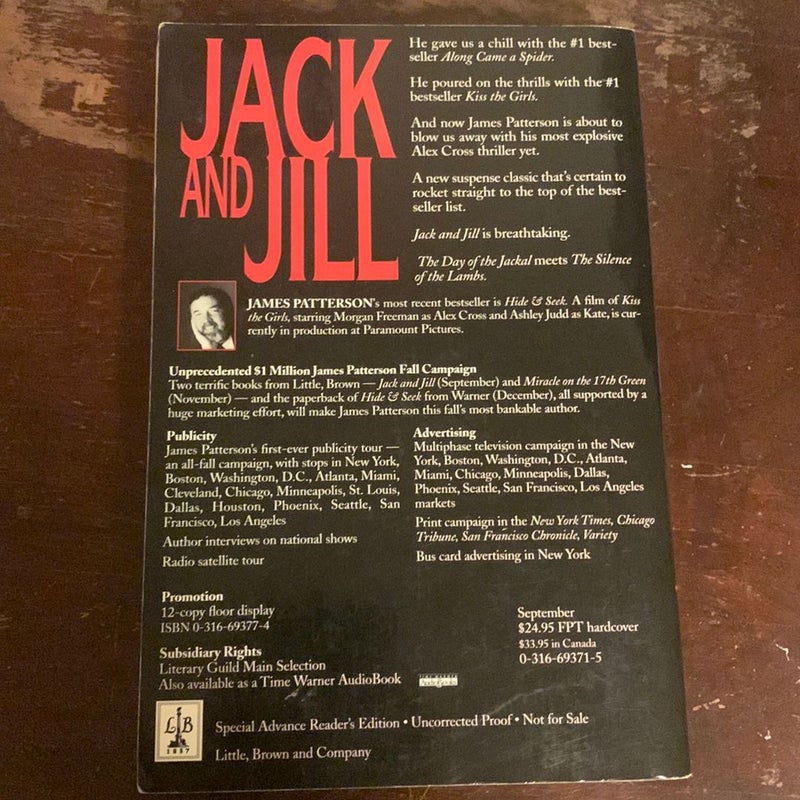 JACK & JILL- Advance Reader's Edition/Uncorrected Proof!