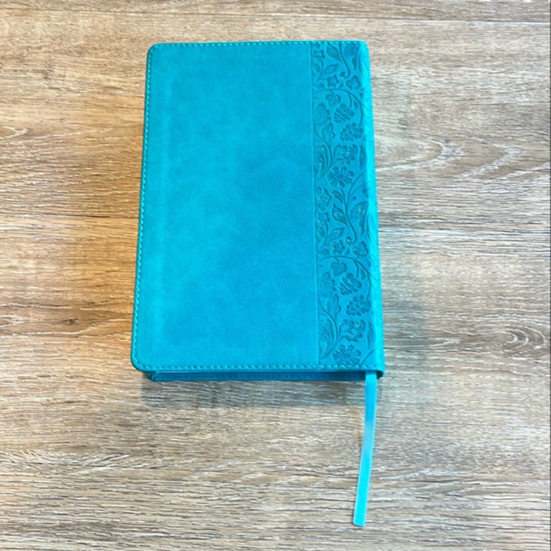 NASB Large Print Personal Size Reference Bible, Teal LeatherTouch