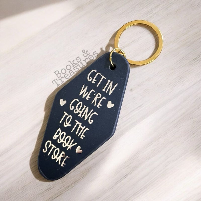 Bookish Keychain | Faux Leather Motel Style Key Tag | Handmade