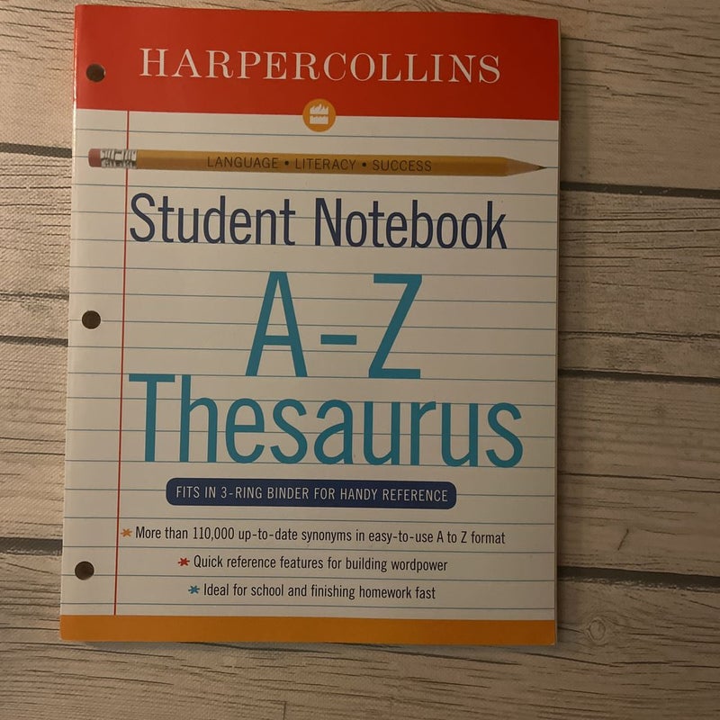 HarperCollins Student Notebook a-Z Thesaurus